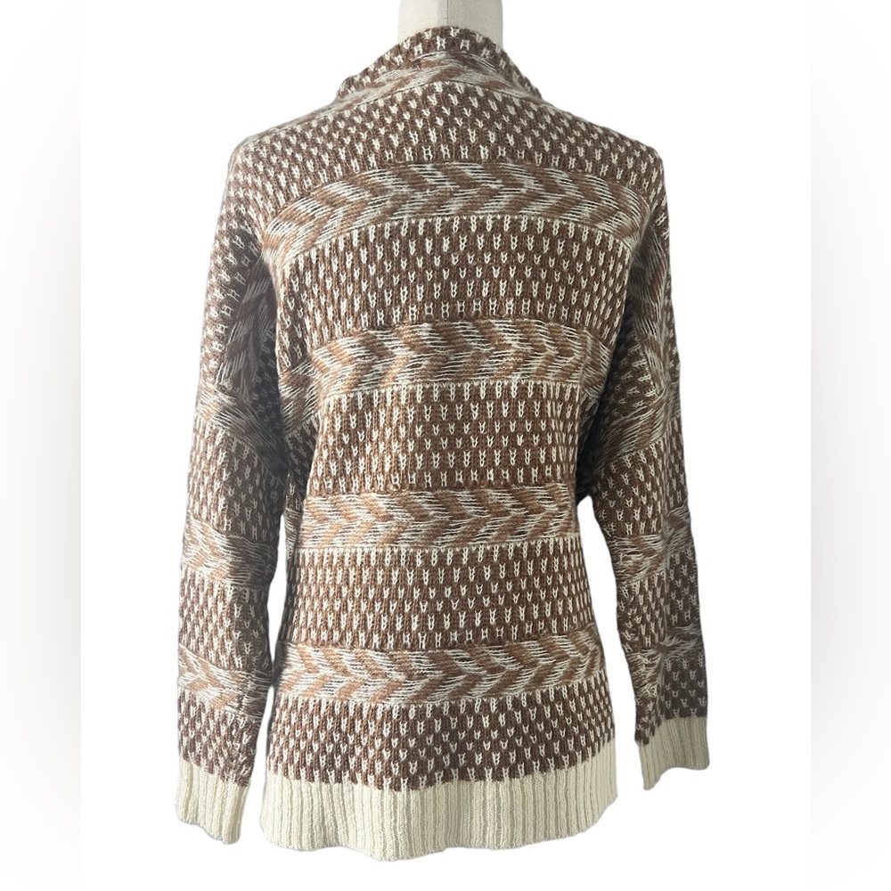 BKE NWOT Size XS brown and cream oversize sweater with copper shimmer‎ pullover - Picture 2 of 5